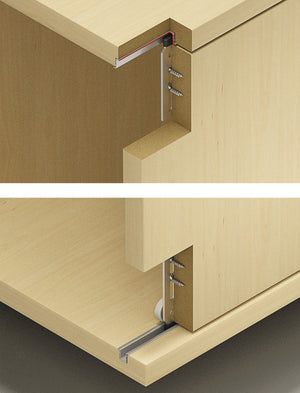 Häfele 402.27.000 Sliding Door Hardware, Slido F-Line19 20A, Infront/Vorfront for easy installation, for single-track wooden sliding doors, for door weights up to 20 kg (44 lbs.), Straight running gear, Infront (inset)
