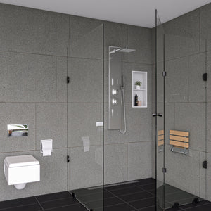 ALFI brand ABSP60W White Aluminum Shower Panel with 2 Body Sprays and Rain Shower Head
