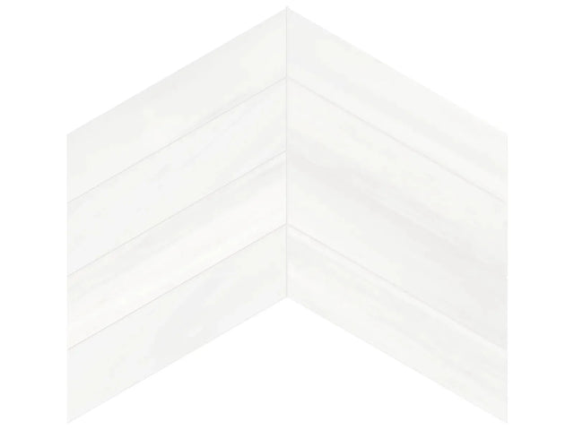 Anatolia Tile 2X8.5 Cosmo Lumino Chevron Honed Marble Mosaic 5001-0281-0 * 1 Sheet = .99 Sqft * Cosmo Lumino Chevron - premium natural stone mosaic tile from Anatolia Tile, available at PoshHaus showroom in Keene, NH