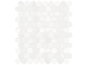 Anatolia Tile 1.25" Cosmo Lumino Penny Round Honed Marble Mosaic 5001-0283-0 * 1 Sheet = .99 Sqft * Cosmo Lumino Penny Round - premium natural stone mosaic tile from Anatolia Tile, available at PoshHaus showroom in Keene, NH