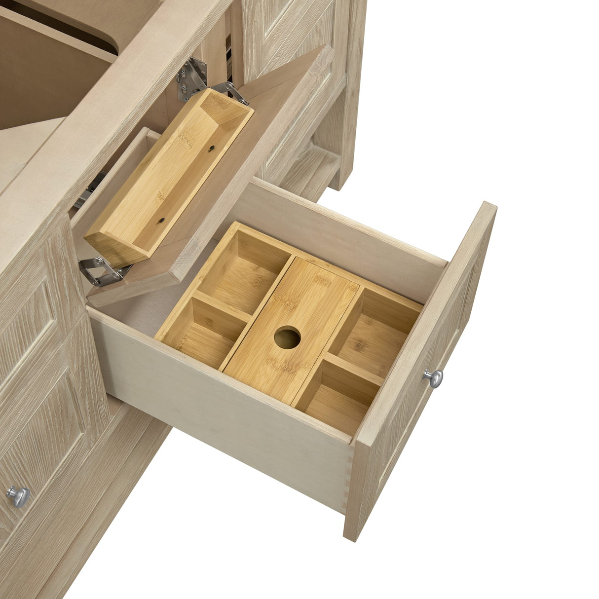 Breckenridge 60" Double Vanity, Whitewashed Oak