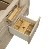 Breckenridge 60" Double Vanity, Whitewashed Oak, w/ 3 CM Lime Delight Quartz Top