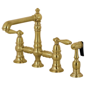 Kingston Brass KS7277ALBS Kitchen Faucet with Side Sprayer, Brushed Brass