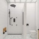 Black Matte 16" Wide Foldable Teak Shower Seat with Round Hardware