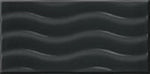 Daltile RetroSpace Jet Black Wave 3x6 Glossy Wall Tile Deco