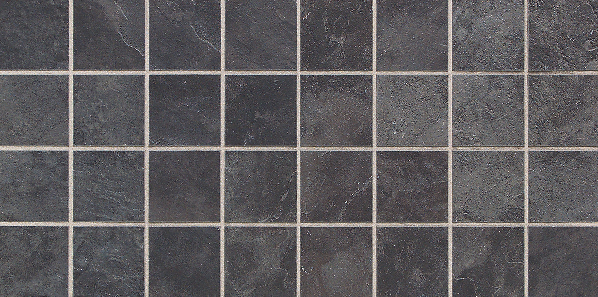 Daltile Continental Slate Asian Black Straight Joint 3x3 Matte Mosaic Tile