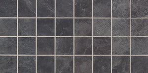Daltile Continental Slate Asian Black Straight Joint 3x3 Matte Mosaic Tile