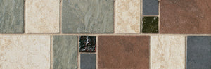 Daltile Continental Slate Beige / Red/ Green / Black Deco 4x12 Matte Floor Tile Deco CS70412DECO1P2