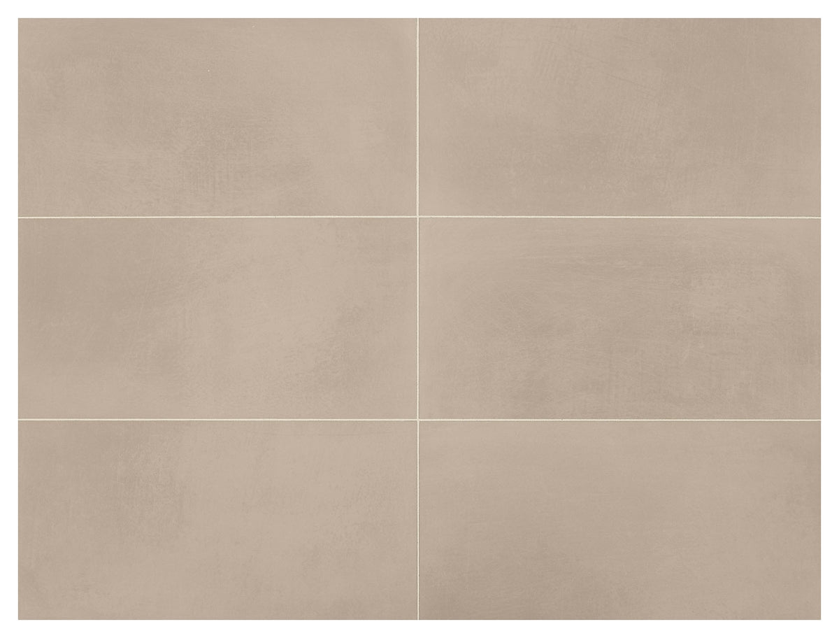 Marazzi Moroccan Concrete Taupe Rectangle 12x24 Stepwise Matte Floor Tile