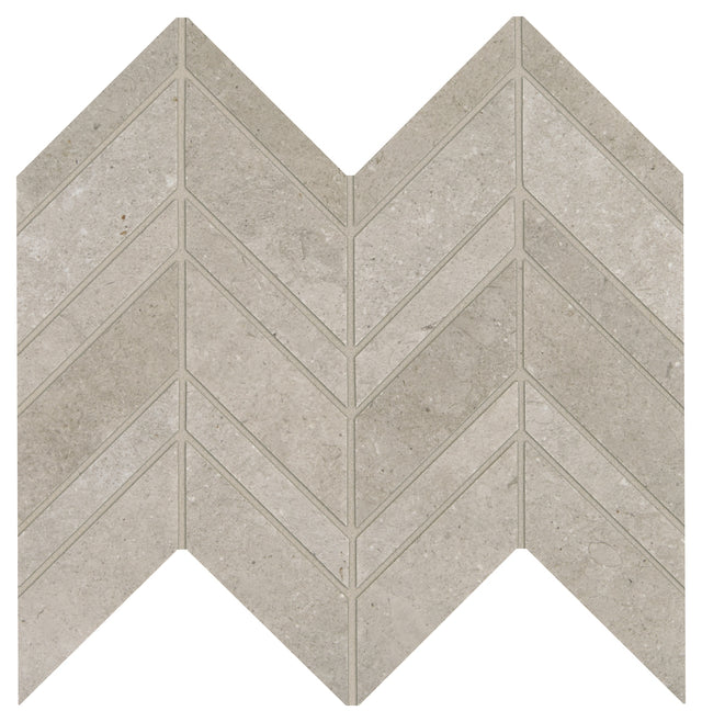 Marazzi Modern Formation Headland Fog Chevron Matte Mosaic Tile