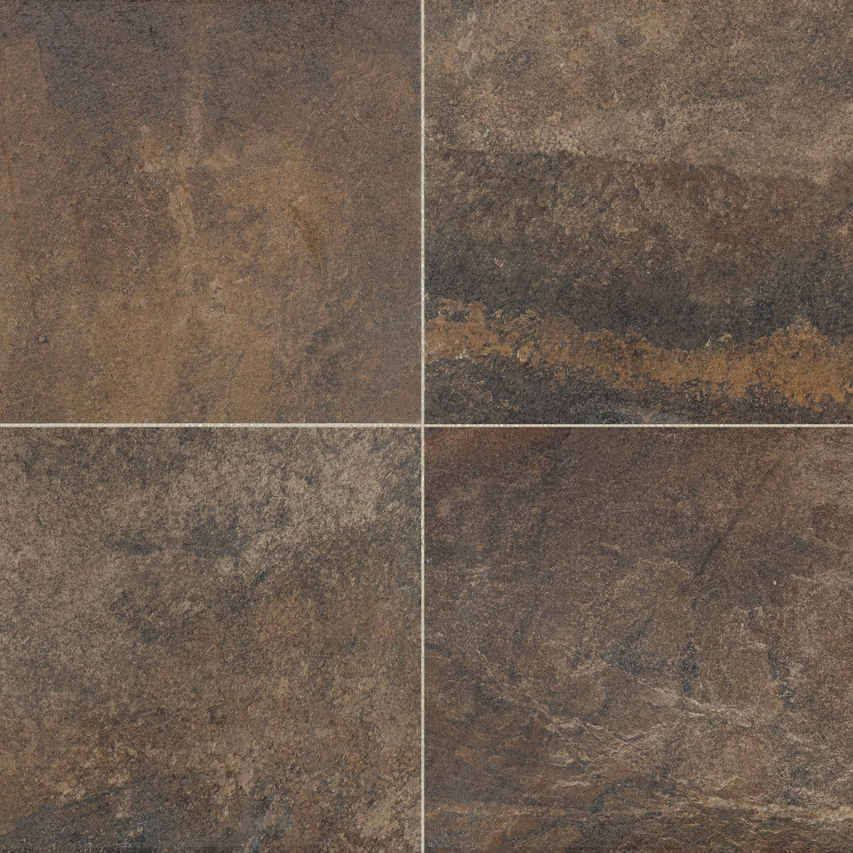 Daltile Slate Attache Multi Brown Square 24x24 Matte Floor Tile
