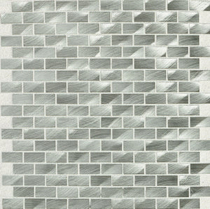 Daltile Structure Steel Brick Joint 1x2 Satin Mosaic Tile