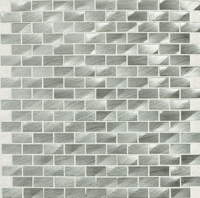 Daltile Structure Steel Brick Joint 1x2 Satin Mosaic Tile