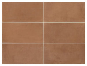 Marazzi Moroccan Concrete Terra Cotta Rectangle 12x24 Stepwise Matte Floor Tile