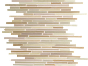 Daltile Caprice Vanilla Random Interlocking 5/16 Glass Mosaic Tile