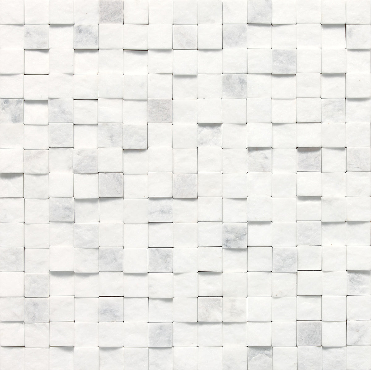 Daltile Stone a la Mod Contempo White High-Low Split Face 3/4x3/4 Split Face Mosaic Natural Stone Tile