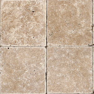Daltile Travertine Light Noche Square 4x4 Tumbled Stone Tile