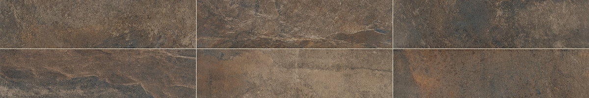 Daltile Slate Attache Multi Brown Rectangle 6x24 Matte Floor Tile
