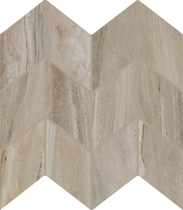 Daltile Famed Luxe Chevron 3x6 Microban Polished Mosaic Tile