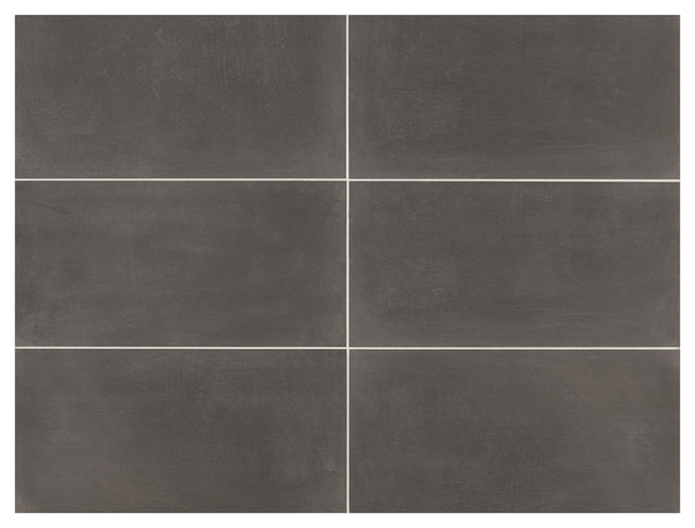 Marazzi Moroccan Concrete Charcoal Rectangle 12x24 Stepwise Matte Floor Tile