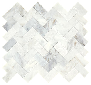 Daltile Minute Mosaix Daphne White Herringbone Straight Edge Mix Mosaic Natural Stone Tile