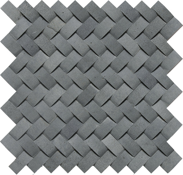 Daltile Stone a la Mod Urban Bluestone Basketweave 1 1/2x3/4 Straight Edge Honed Mosaic Natural Stone Tile