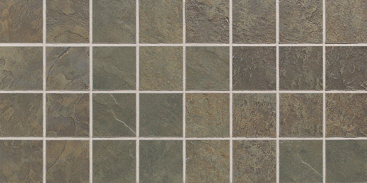 Daltile Continental Slate Brazilian Green Straight Joint 3x3 Matte Mosaic Tile