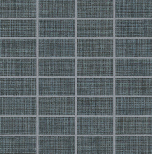 Daltile Fabric Art Modern Textile Midnight Blue Straight Joint 1x3 Matte Mosaic Tile
