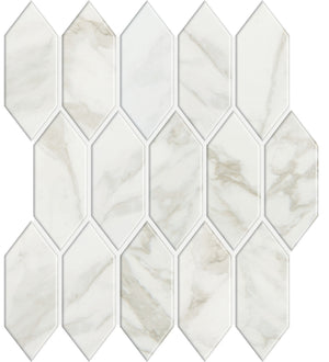 Marazzi Marble Obsession Arabescato Picket 2x5 Satin Mosaic Tile