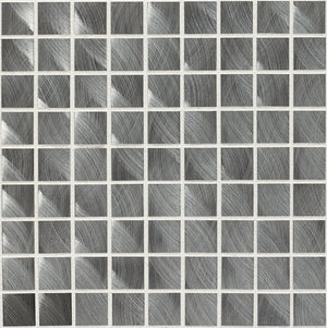 Daltile Structure Gunmetal Straight Joint 1x1 Satin Mosaic Tile