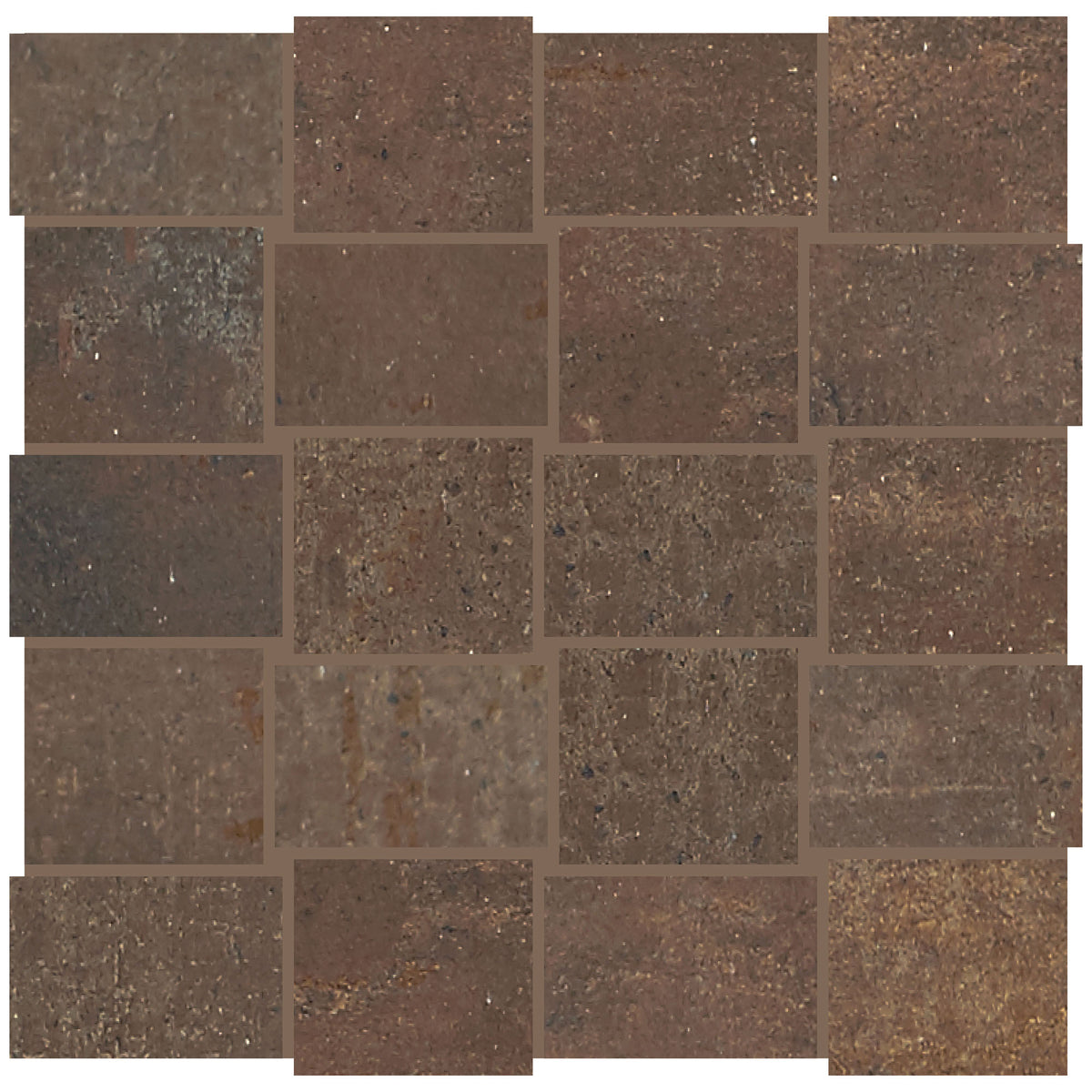 American Olean Union Rusted Brown Modern Weave 2x3 Matte Mosaic Tile