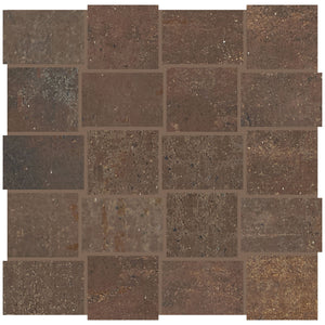 American Olean Union Rusted Brown Modern Weave 2x3 Matte Mosaic Tile