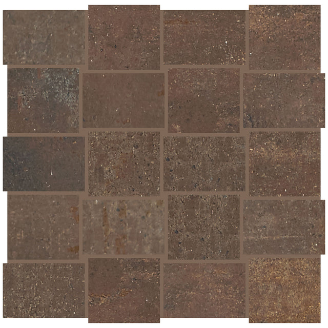 American Olean Union Rusted Brown Modern Weave 2x3 Matte Mosaic Tile