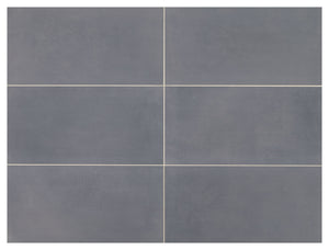 Marazzi Moroccan Concrete Blue Gray Rectangle 12x24 Stepwise Matte Floor Tile