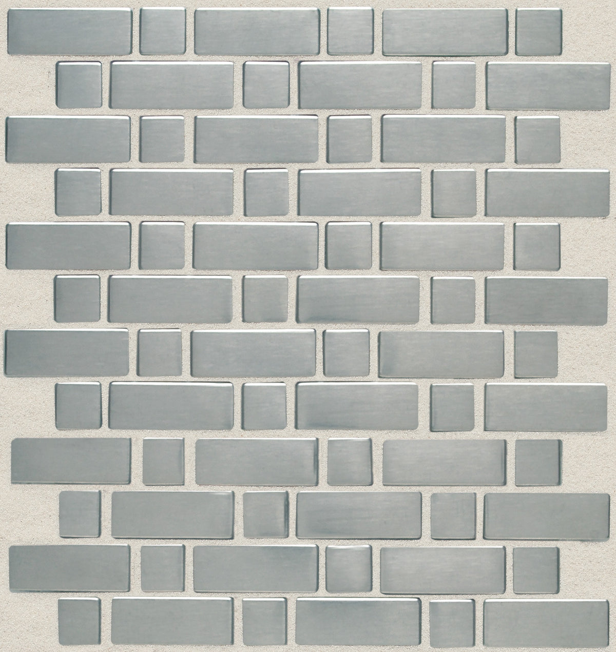 Daltile Metallica Brushed Stainless Steel Basketweave Satin Mosaic Tile
