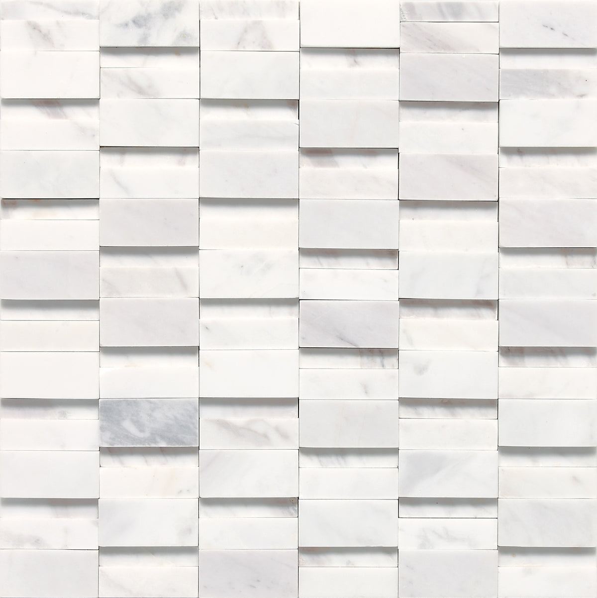 Daltile Stone a la Mod Contempo White Random 2 Mixed Mosaic Natural Stone Tile