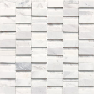 Daltile Stone a la Mod Contempo White Random 2 Mixed Mosaic Natural Stone Tile