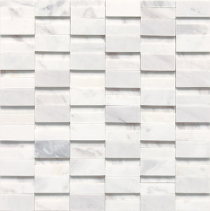 Daltile Stone a la Mod Contempo White Random 2 Mixed Mosaic Natural Stone Tile