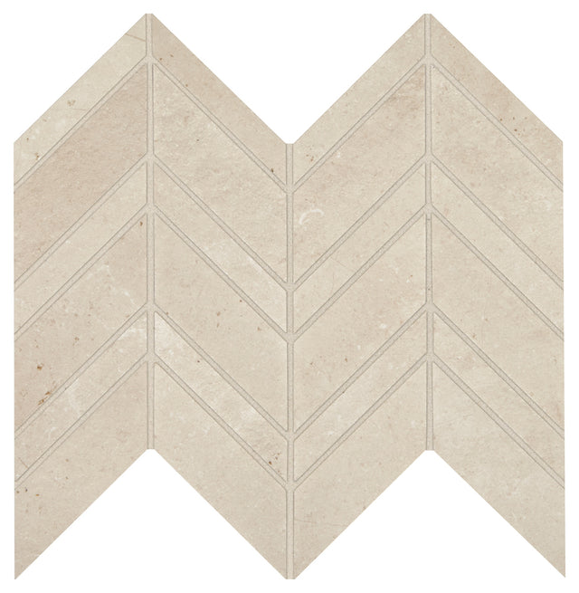 Marazzi Modern Formation Peak White Chevron Matte Mosaic Tile