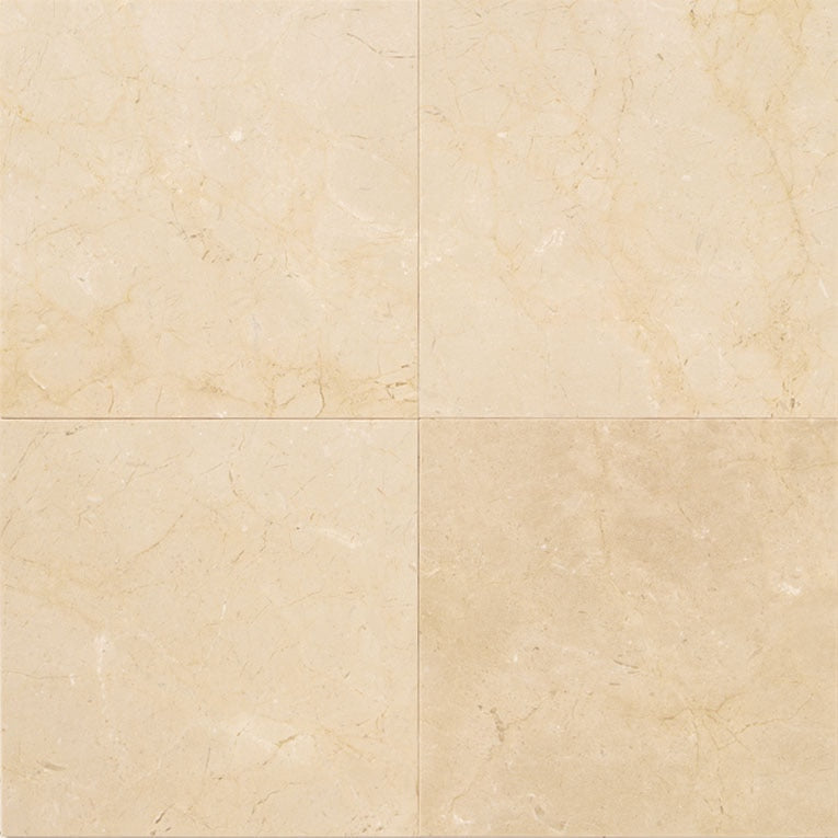 American Olean Marble Crema Marfil Elegance Rectangle 12x24 Honed Stone Tile