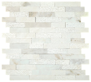 Daltile Minute Mosaix Daphne White Random Linear Straight Edge Mix Mosaic Natural Stone Tile