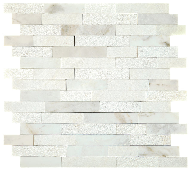 Daltile Minute Mosaix Daphne White Random Linear Straight Edge Mix Mosaic Natural Stone Tile