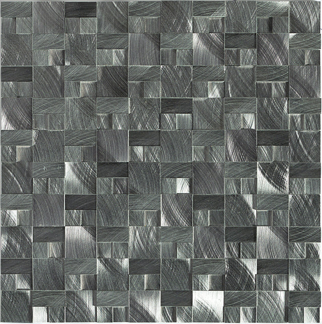 Daltile Structure Gunmetal 3D Block 1x1 Satin Mosaic Tile