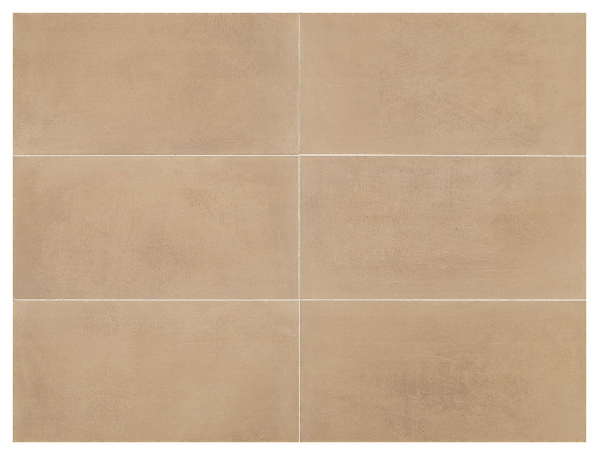 Marazzi Moroccan Concrete Ochre Rectangle 12x24 Stepwise Matte Floor Tile