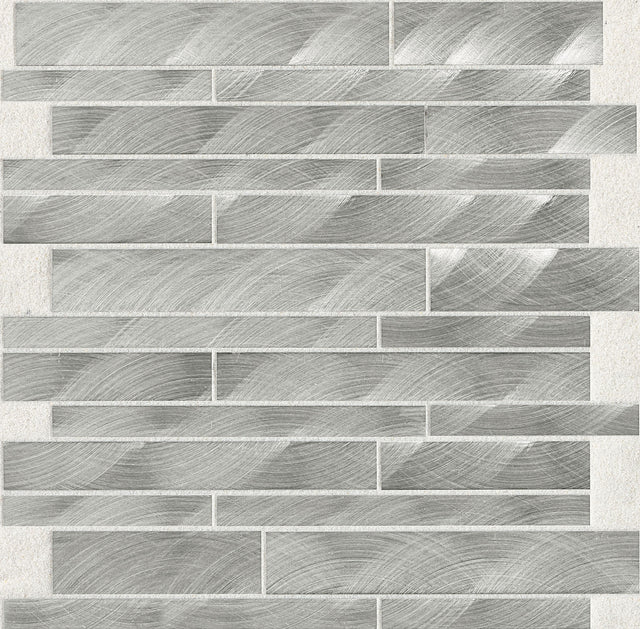 Daltile Structure Steel Random Interlocking Satin Mosaic Tile