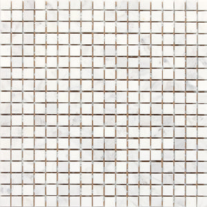 Daltile Stone a la Mod Contempo White Mosaic 1/2x1/2 Polished Mosaic Natural Stone Tile