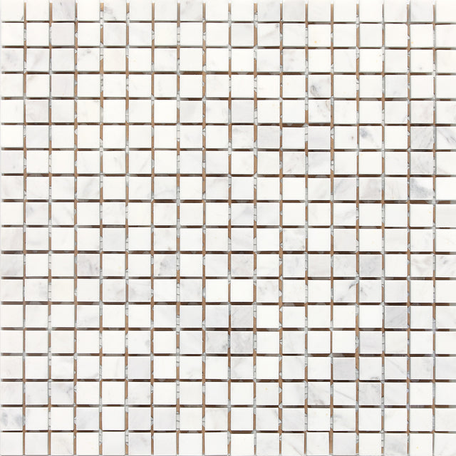 Daltile Stone a la Mod Contempo White Mosaic 1/2x1/2 Polished Mosaic Natural Stone Tile