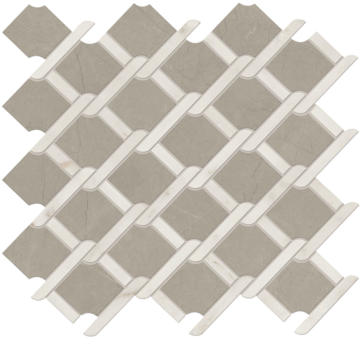 Marazzi Classentino Marble Gray/White Classic Weave 3x3 Polished Mosaic Tile