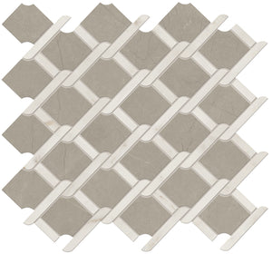 Marazzi Classentino Marble Gray/White Classic Weave 3x3 Polished Mosaic Tile