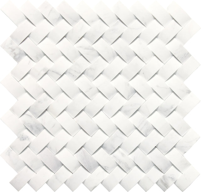 Daltile Stone a la Mod Contempo White Basketweave 1 1/2x3/4 Straight Edge Honed Mosaic Natural Stone Tile